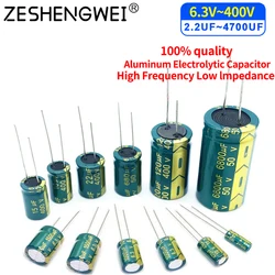 Aluminum Capacitor 6.3V 10V 16V 25V 35V 50V 63V 100V 400V 450V 100UF 220UF 330UF 680UF 1000UF 470UF  High Frequency Low ESR