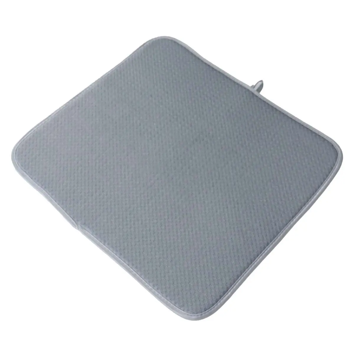 Drying Mat Grey Double-Sided Absorbent Sponge Fabric Heat Resistant Table Mat Non-Slip Coaster Foldable Hanging Loop Easy Clean
