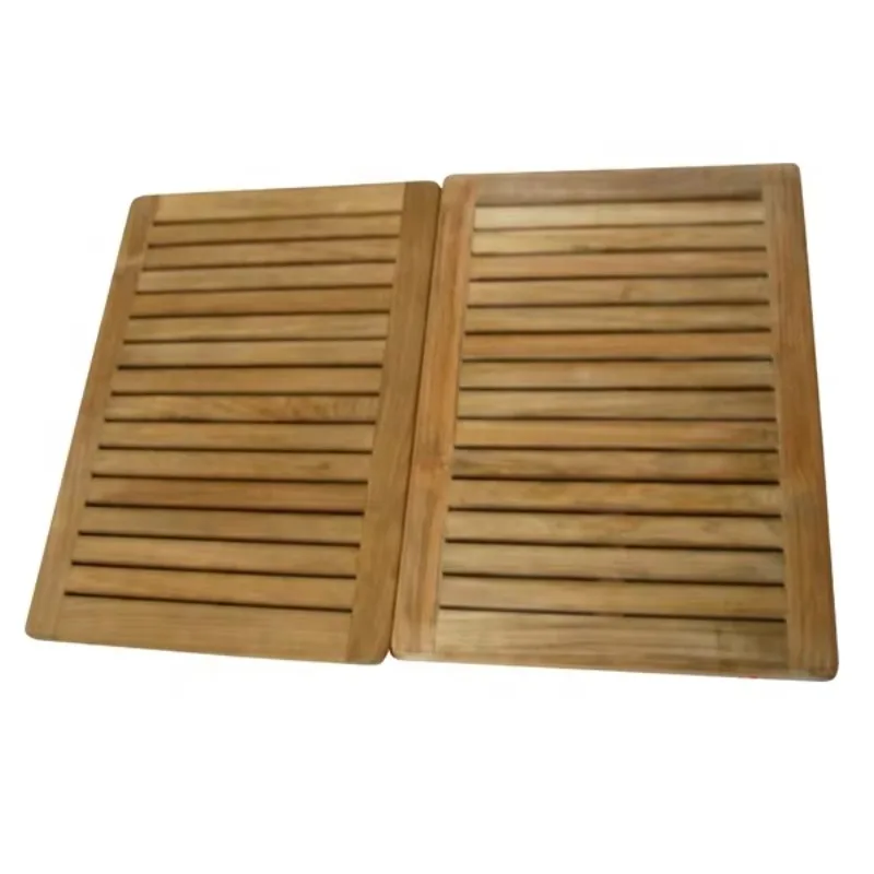 

Solid Teak Wooden Bathmat Minimalist Design Bath Mat Accessory Machine Made for Bathroom Use