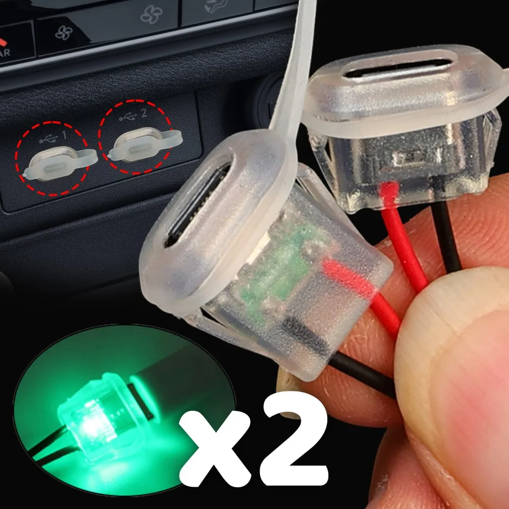 

PVC Waterproof Potted Type-C Female Connector 3A 5V 2Pin Wire with Night Light Auto Smart Home Medical Comm Data Charging DIY