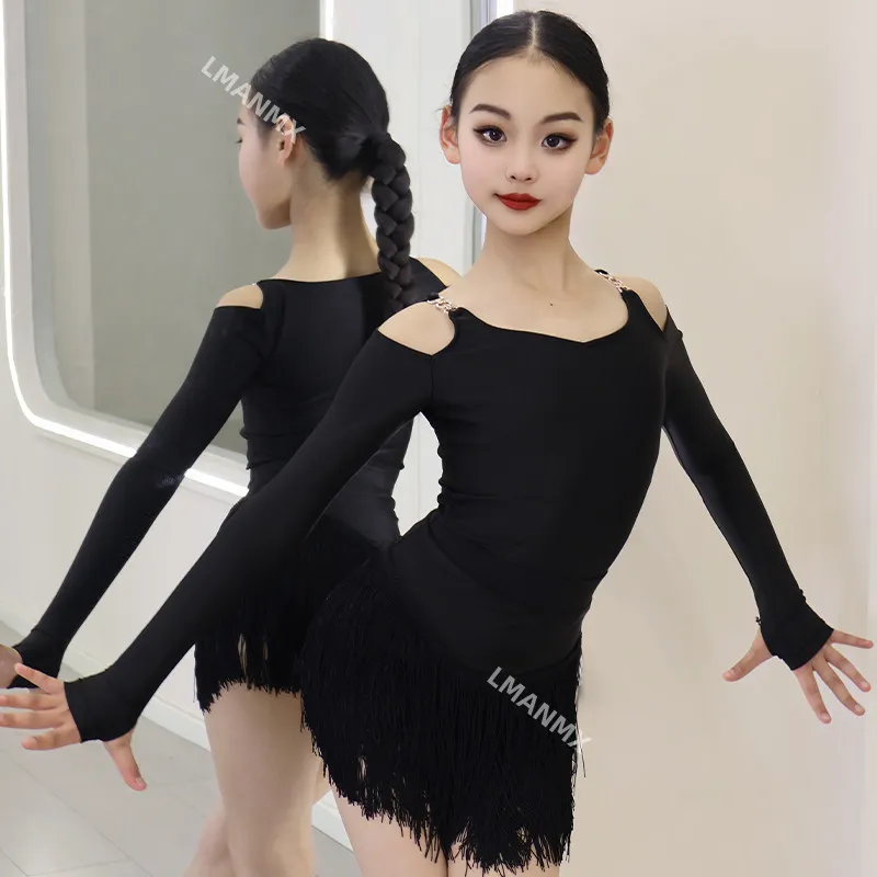 Costumi di danza latina autunno e inverno 2025 per l'allenamento delle ragazze e costumi di danza per bambini