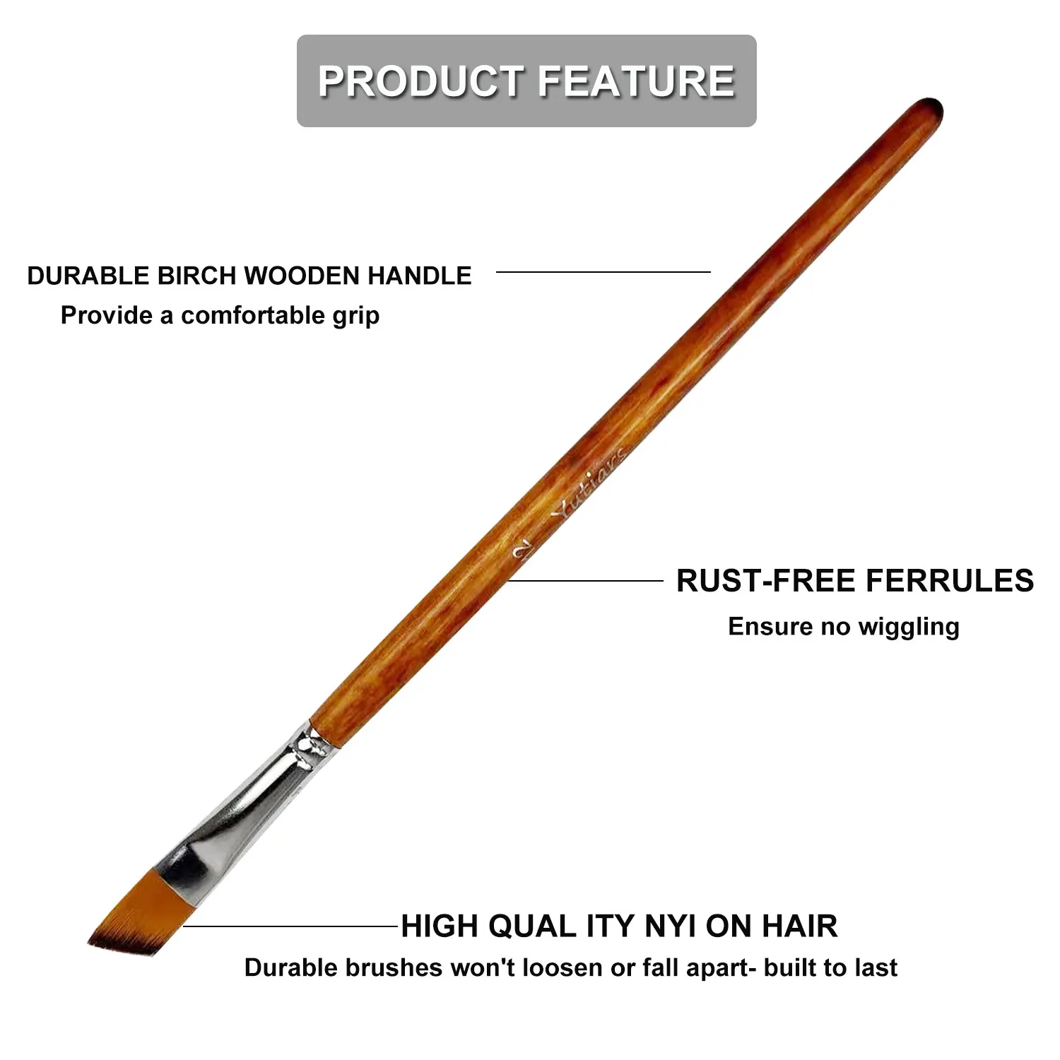 각진 페인트 브러시 나일론 헤어 각진 수채화 페인트 브러시 세트 아크릴 수채화 구아슈 잉크 오일 및 온도