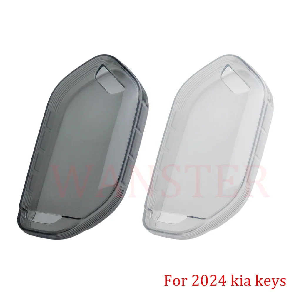 Transparent TPU Car Key Case Cover Shell for 2024 KIA EV9 Seltos Picanto Sorento MQ4 Carnival KA4 Morning K5 Carens Accessories