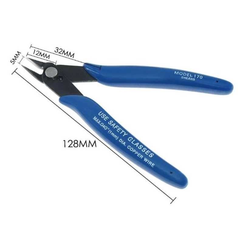 10Pcs Diagonal Pliers Carbon Steel Pliers Electrical Wire Cable Cutters Wire Snips for Electronics Soft Copper Jewelry