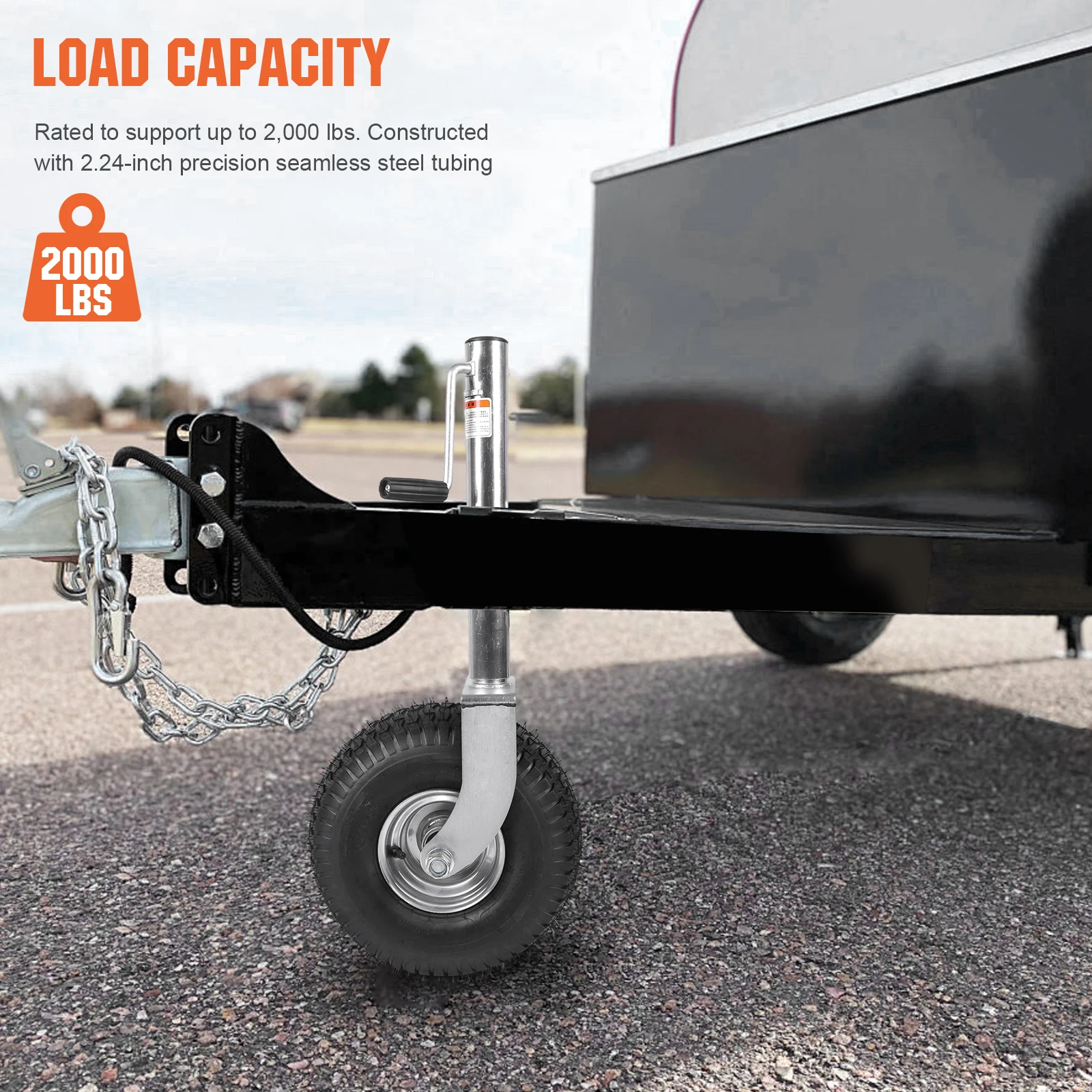 

Пляжный прицепной домкрат 13,38 дюйма, усиленный, с болтовым креплением, поворотный, для прицепов, грузоподъемность 2000 фунтов, вертикальное выравнивание 11 дюймов