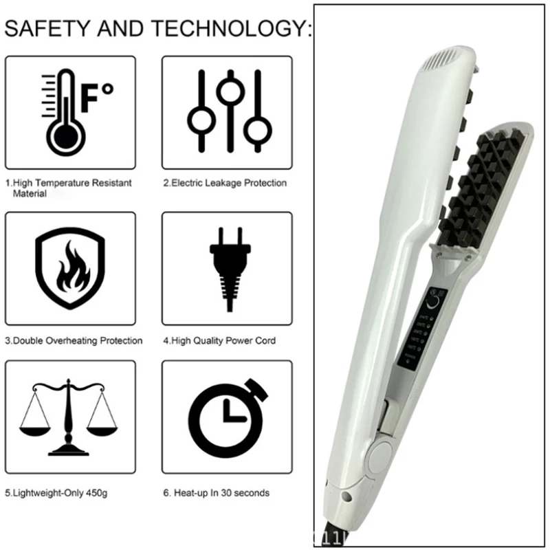 Ferro per capelli in ceramica volumizzante professionale per capelli più spessi o volume dei capelli più grande e duraturo Strumento per crimpare piastra per capelli soffici