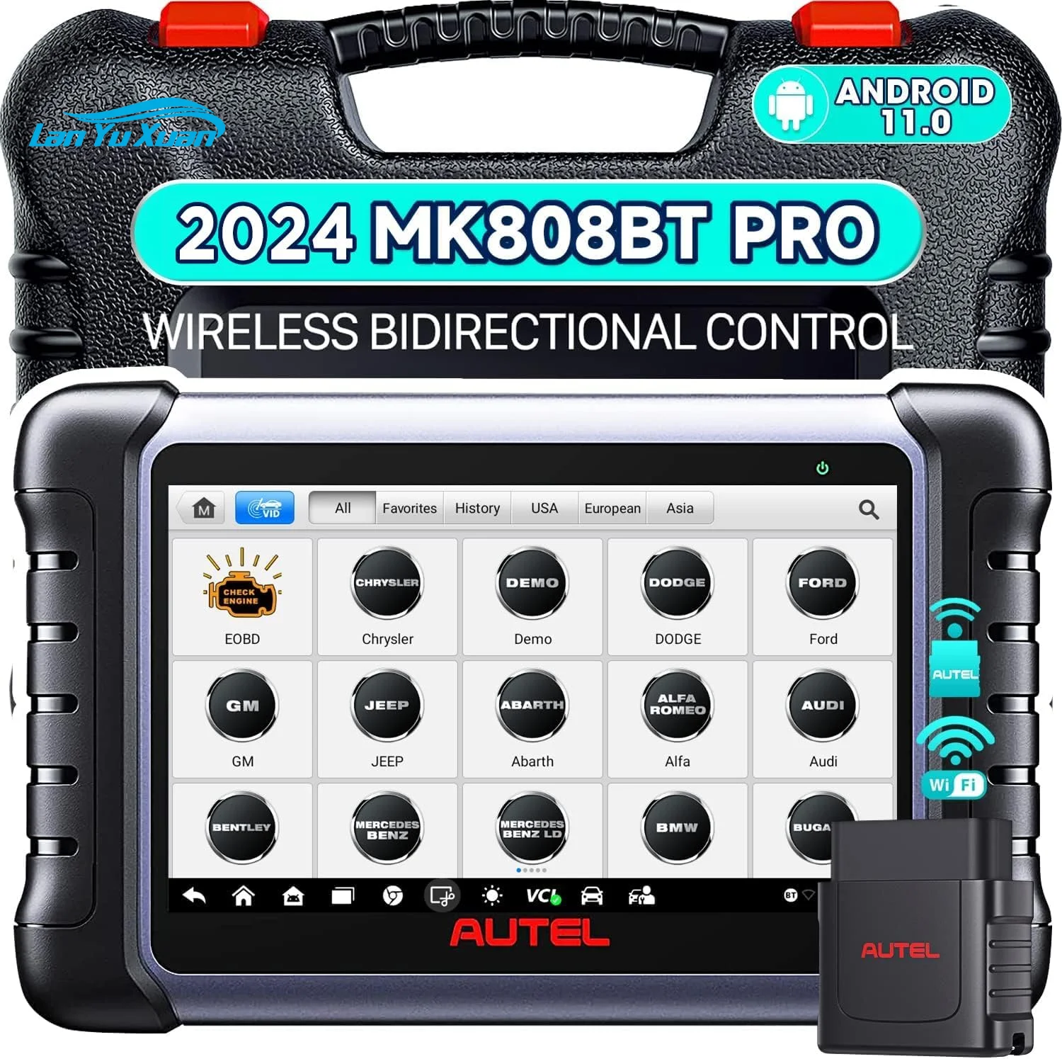 

Autel MaxiCOM MK808BT PRO Newest Car OBD2 Diagnostic Scan Tool Android 11 Active Test 28+ Service All-Sys Diagnosis BT506