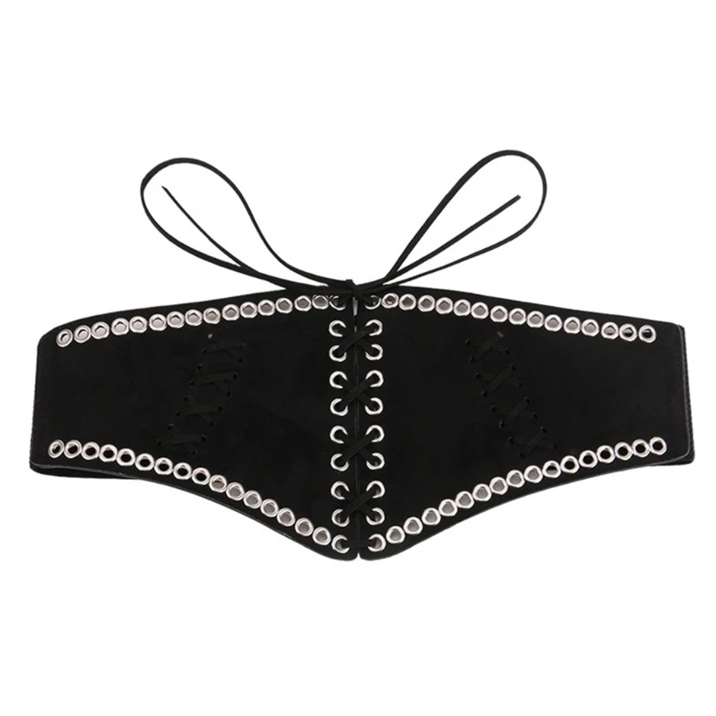 Corset Noir Sexy pour Femme, Bandage de Taille Sous le Buste, Amincissant, Large, Environnement, Ceinture artificiel astique