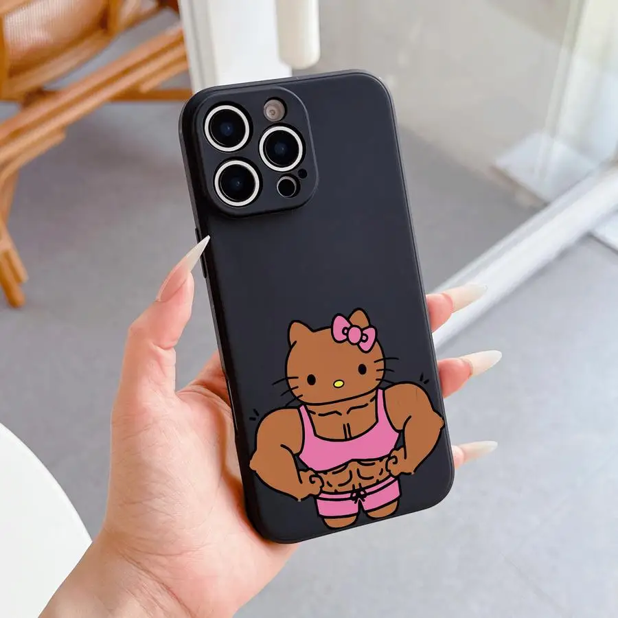 

Hello Kitty Cat Iphone Case Iphone15 Pro Iphone 16/15/14/13/12/11/x/xs/xs Max Girl Black Phone Case Sanrio Anime Accessory Gift