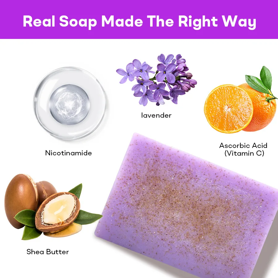 Lavender Scrub Soap Cleansing Bath Deep Cleansing Lasting Moisturizing Fragrance Soothing and calming Handmade Soap Skincare