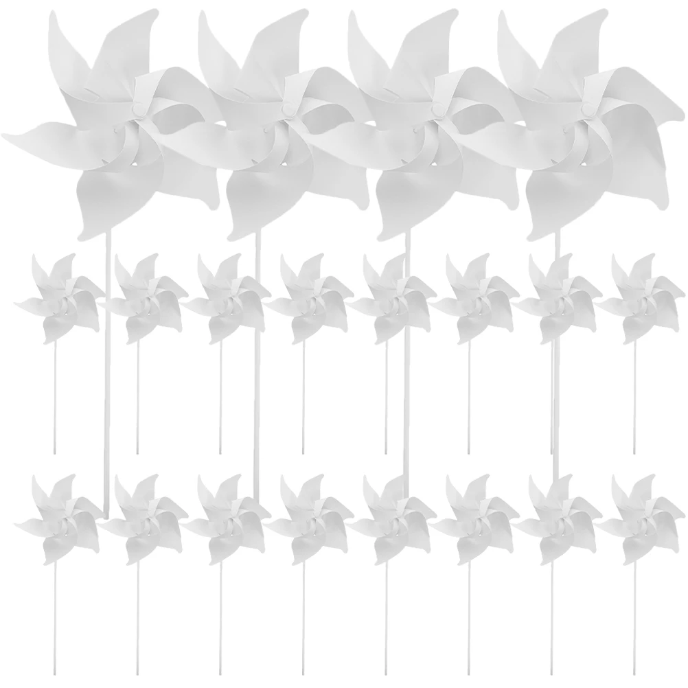 20 Pcs Blank Paper Pinwheels Unfinished DIY Windmills for Kids Crafts Party Favors Graffiti Educational Toys