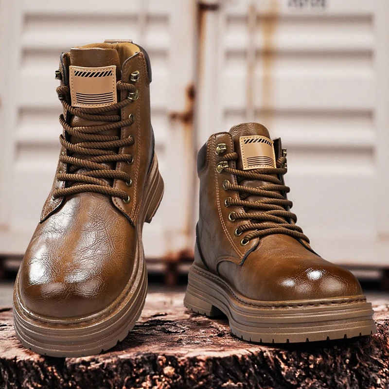 

Высокие ботинки, рабочие ботинки, мотоциклетные ботинки, универсальные повседневные кожаные ботинки в британском стиле на толстой подошве 1760