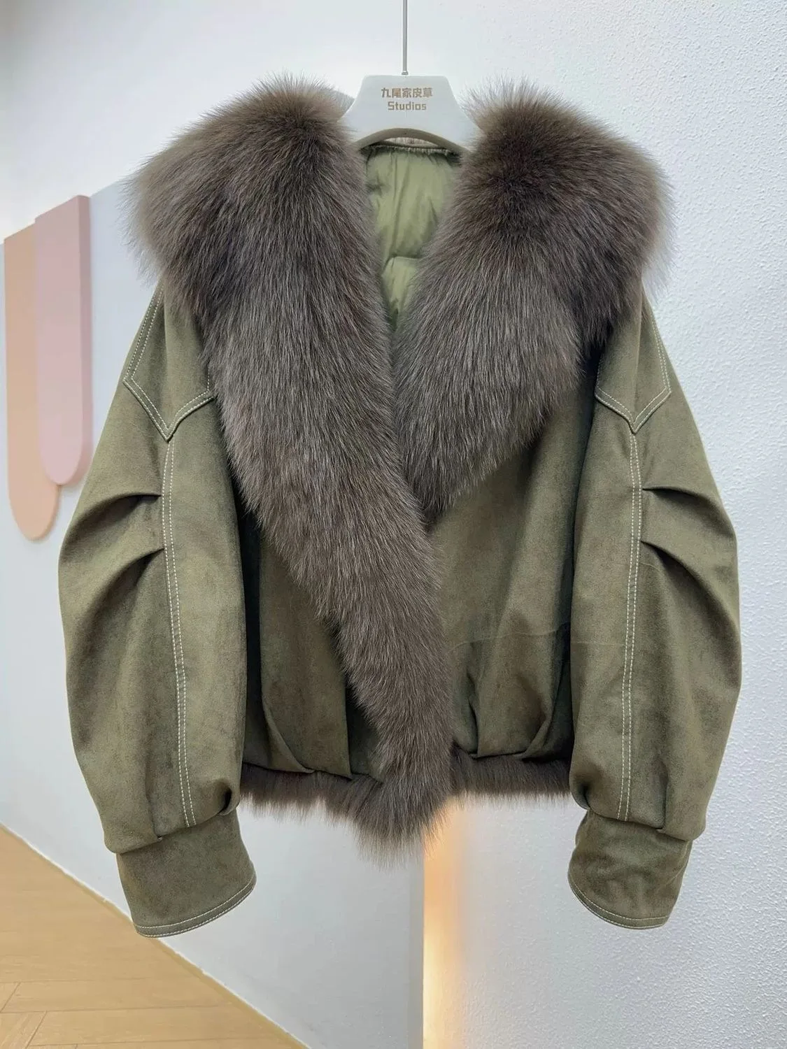 2026 Winter New Solid Color Fur Collar Splicing Versatile Short Jacket Women's Long-sleeved Parker Thickened Down Cotton Jacket