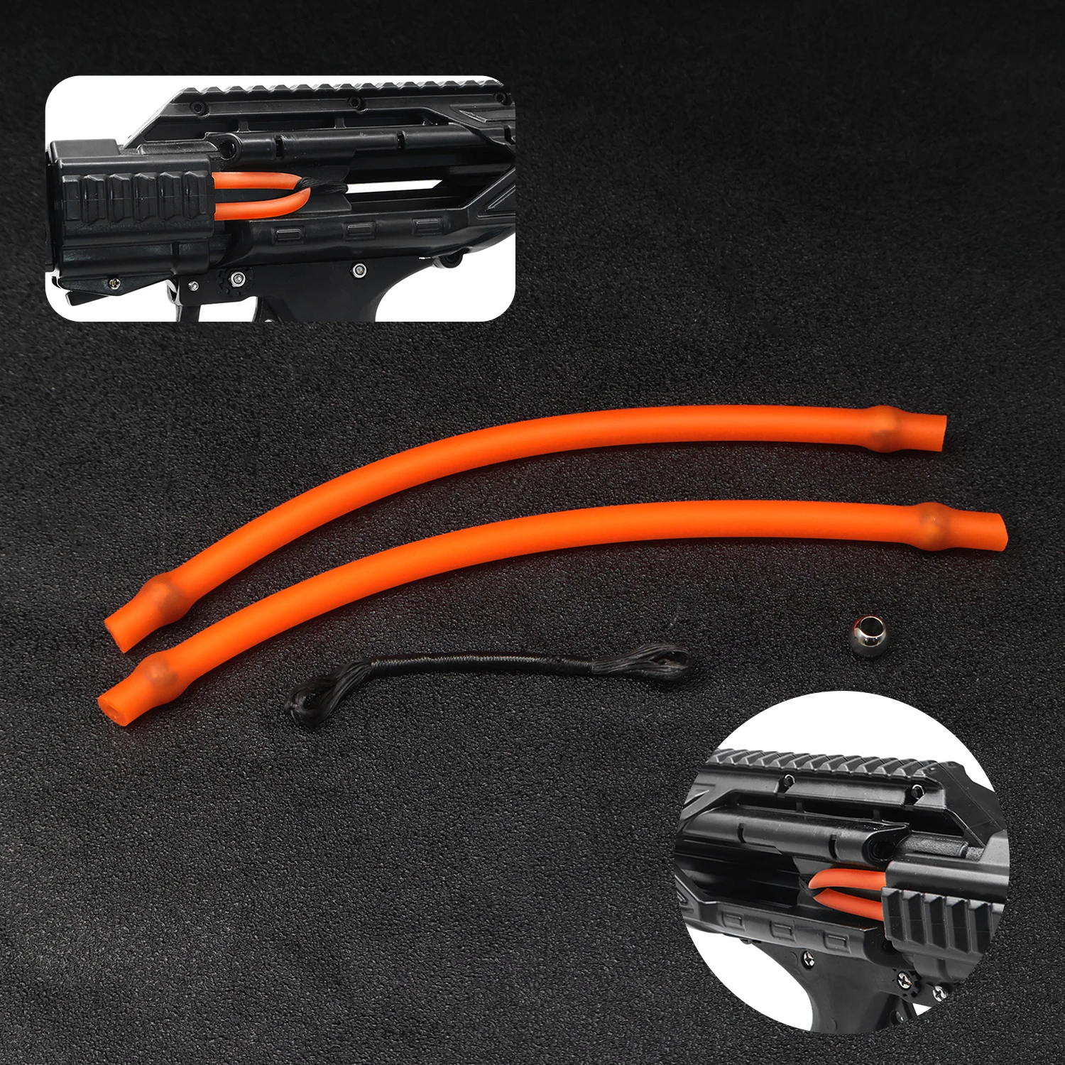 Slingshot Shooting Tubular Rubber Band Orange Red Bulged Ends High Elasticity Hunting Target Accessories