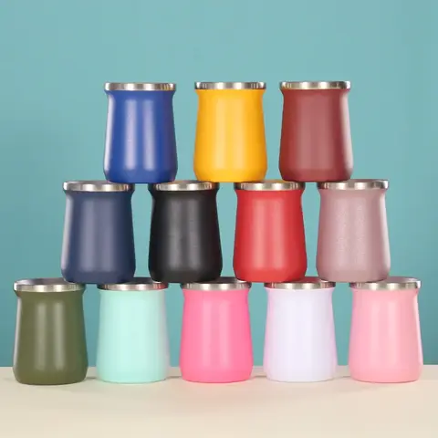 TAMUME Mini Tazza in Acciaio Inossidabile Set di 4 Bicchieri Durevoli per Bambini Bicchiere Impilabile per Birra e Cocktail