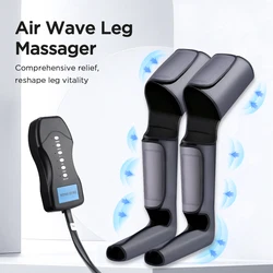 Air Wave Calf Leg Massager with Controller, Electric Leg Massage Machine Compressed Vibration Air Pressure Thigh Calf Massager