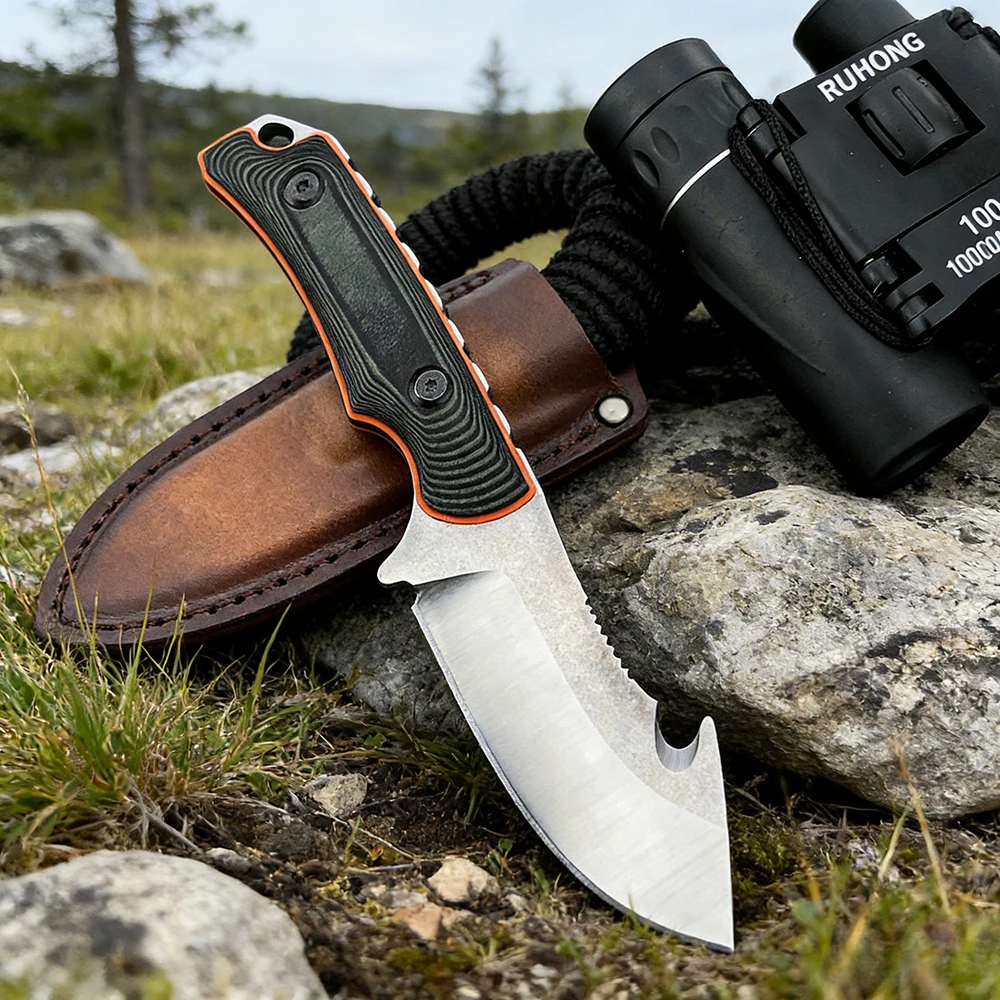 

Тактический нож 15018 для выживания в дикой природе, портативный прямой нож для горных приключений, компактный походный нож EDC для кемпинга и охоты