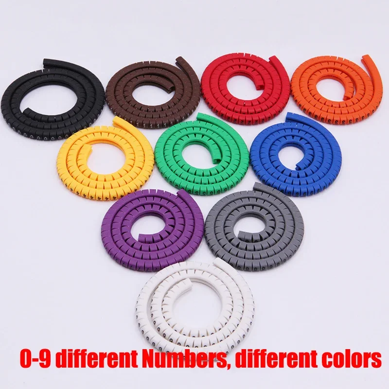 Cable Marking Label EC-0 Cable Marking Number 0 to 9 Cable Size 1.5-6.0 SQMM Mixed Color PVC Cable Marking Insulation Marking