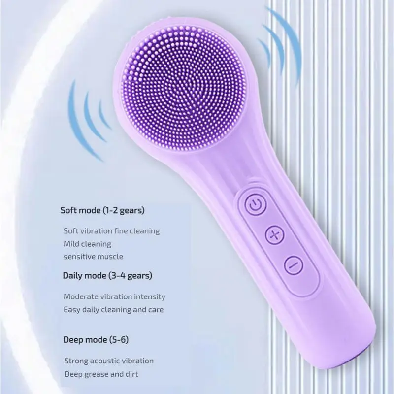 Brosse nettoyante magnétique en silicone souple, appareil pour livres qualifiée aux, vibration sonique pour la peau, beauté à domicile