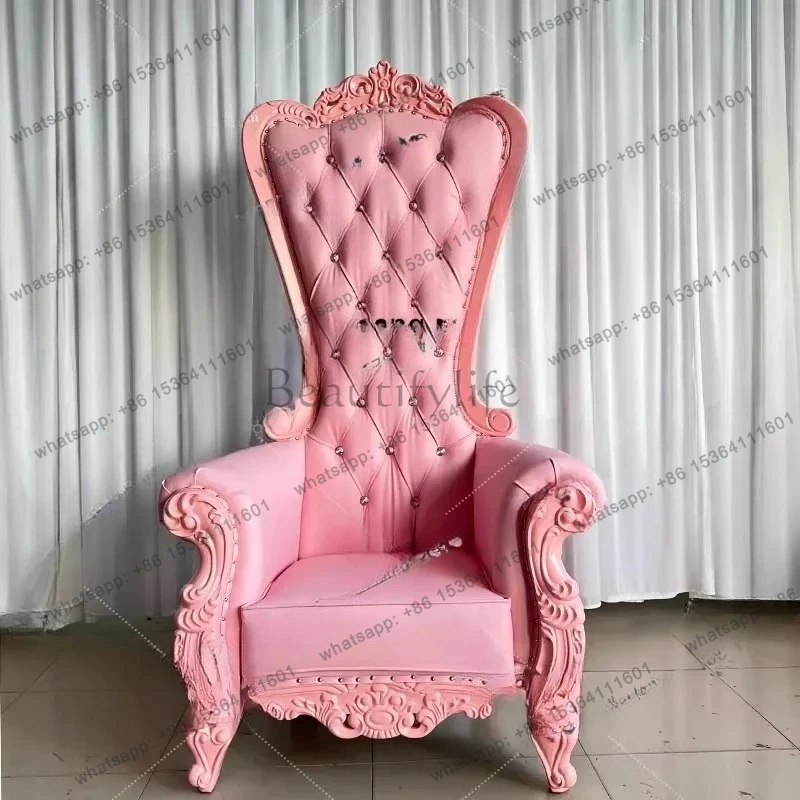 

Стул для магазина с высокой спинкой, роскошное украшение из массива дерева, диван-кресло с высокой спинкой