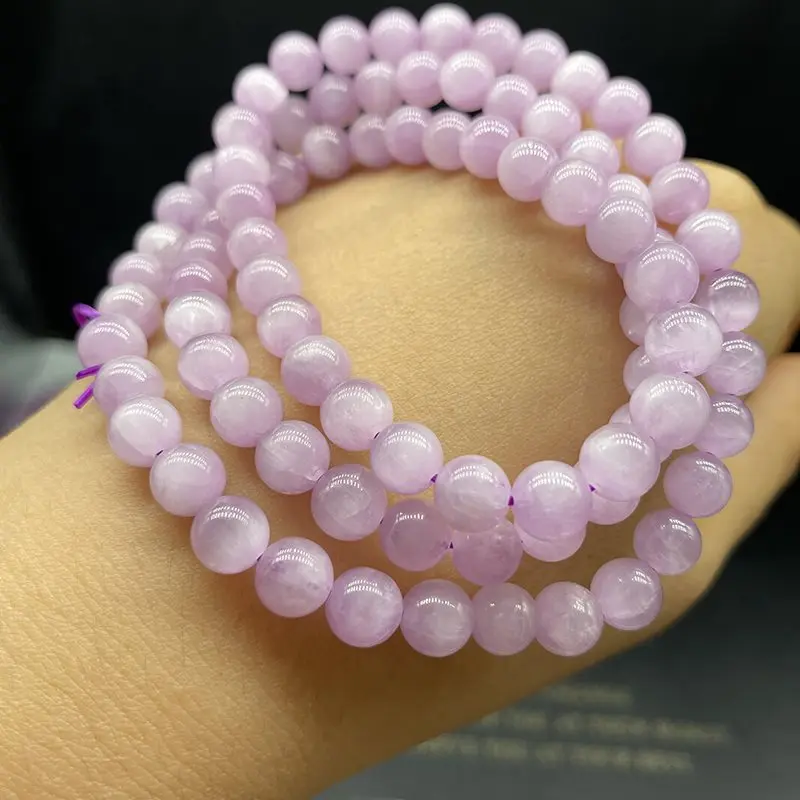 

Natural's Eye Spodumene Three Circle Beads Multi-Wrap Bracelet Lavender Pink PurpleOrnament