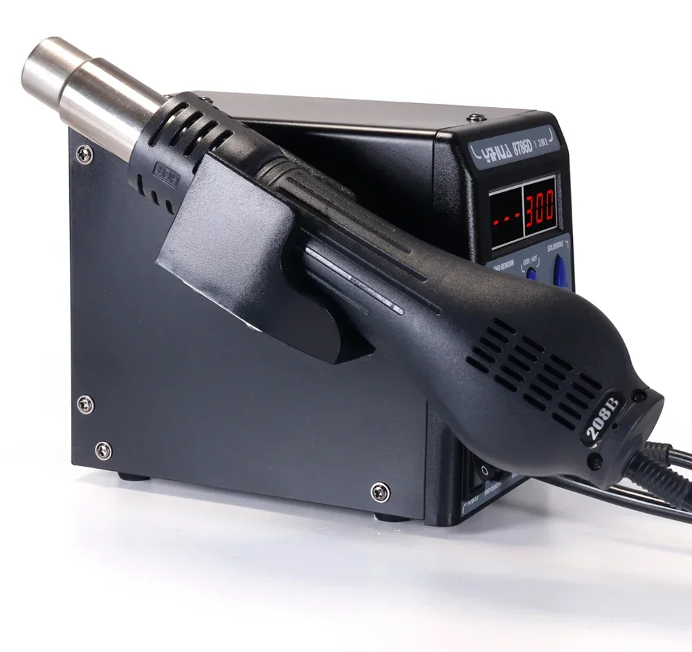 8786D-I محطة لحام SMD شاشة ديجيتال مزدوجة مسدس هواء ساخن رائع سبيكة لحام 2 في 1 محطة إعادة العمل