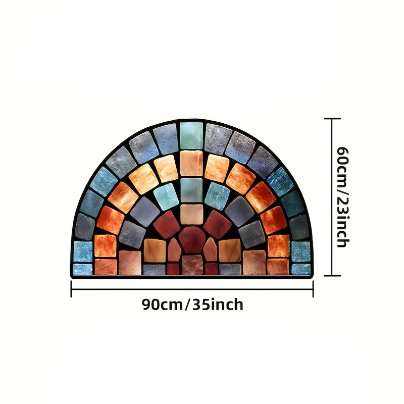 1 قطعة تصميم فني عصري مضاد للانزلاق سجادة باب سميكة ناعمة من البوليستر مثالية لتزيين المنزل للشرفة وغرفة المعيشة