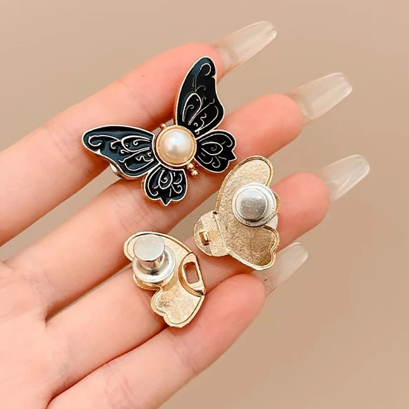 Butterfly Jeans Button Adjustable Clips For Pant Skirts Waist Tightener Buckle Snap Button Adjuster Pants Pin Retractable Button