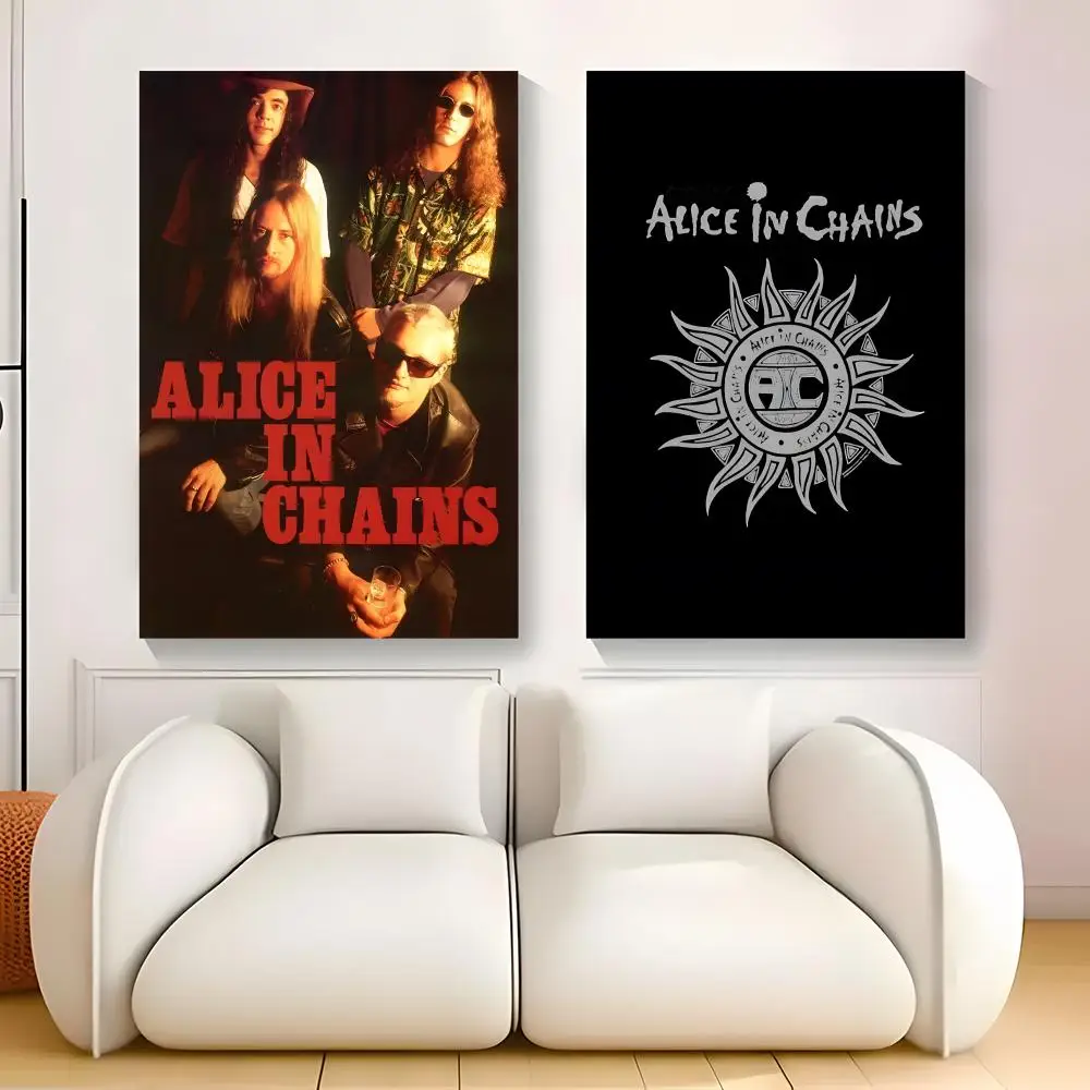 Band Alice In Chains Painting Calligraphy Exhibition poster photo oil painting canvas synthetic fiber for living dining room
