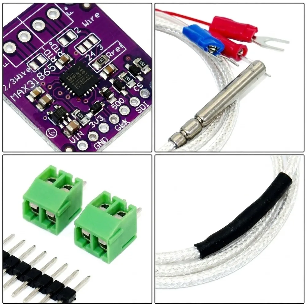 For Compact Electronic Builds Black MAX31865 Module Reliable Thermal Monitoring PT100 Converter Compact Design