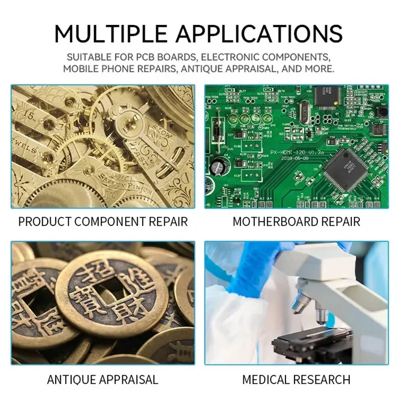 Luowei LW-017 Mikroskop-Schwenkarmhalterung, 360-Grad-Drehung, teleskopisch, faltbar, Metallhalterungsset für Reparatur und Inspektion