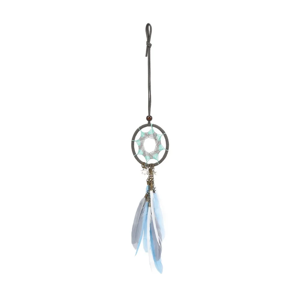 1pcs Vintage Handmade Dream Catcher Pendant Woven Design Small Size Car Hanging Decor Feather Dream Catcher Home Decor