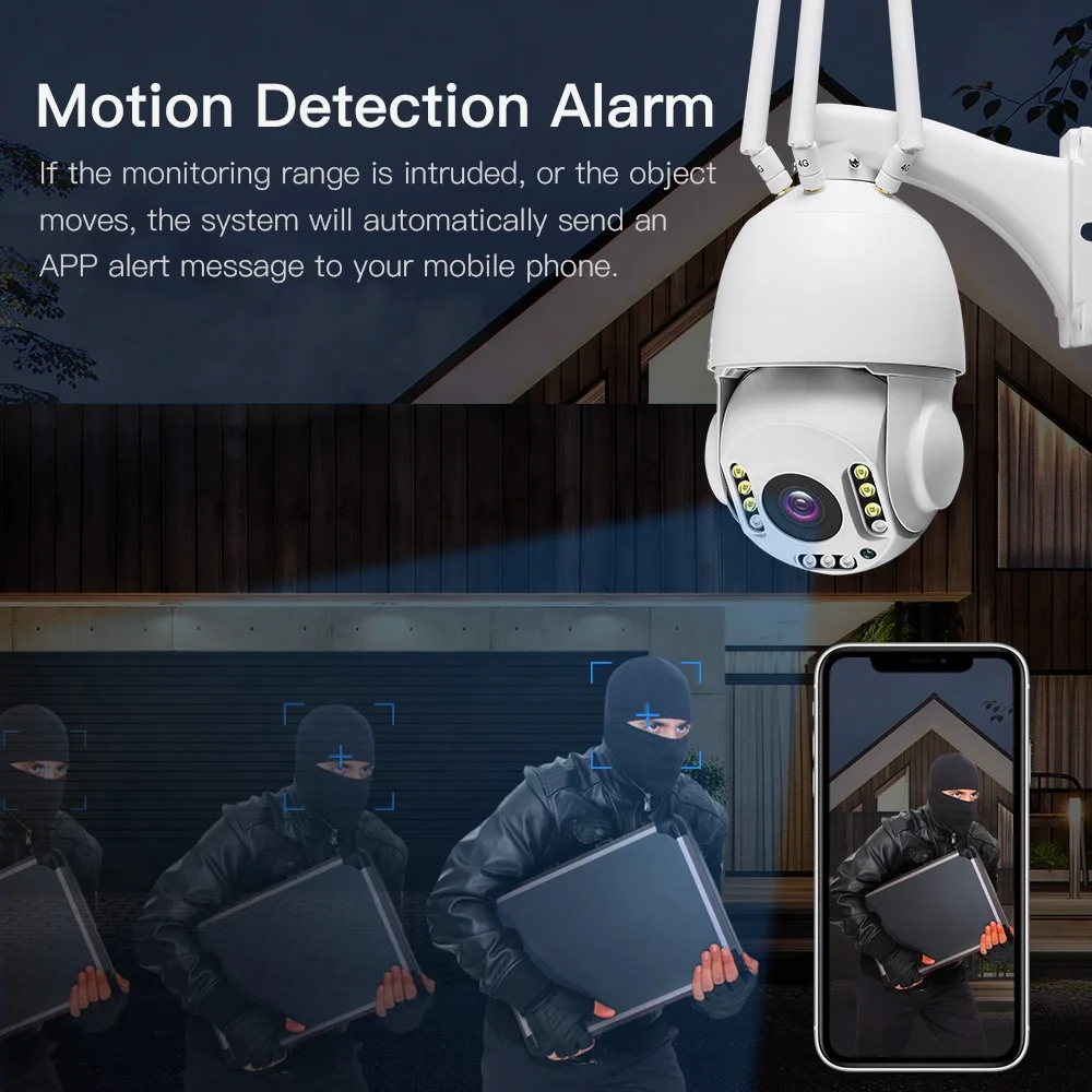 Hot selling good design 5MP Wireless 4G SIM Card Security Camera HD 30X Optical Zoom PTZ IP Outdoor Home CCTV Surveillance Cam