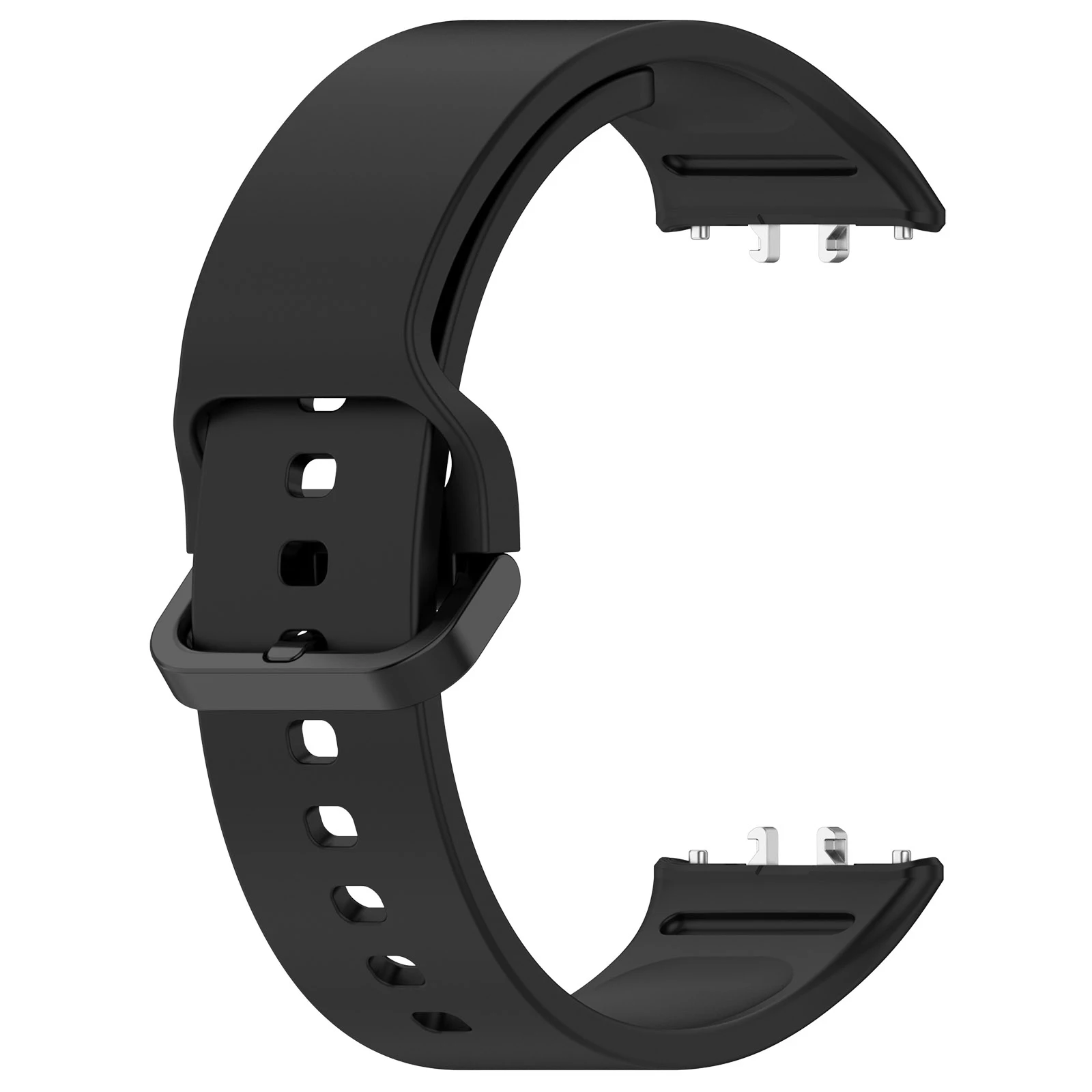 Para Samsung Galaxy Fit3 (SM-R390) Pulsera de reloj Correa de silicona suave con hebilla plana - Negro