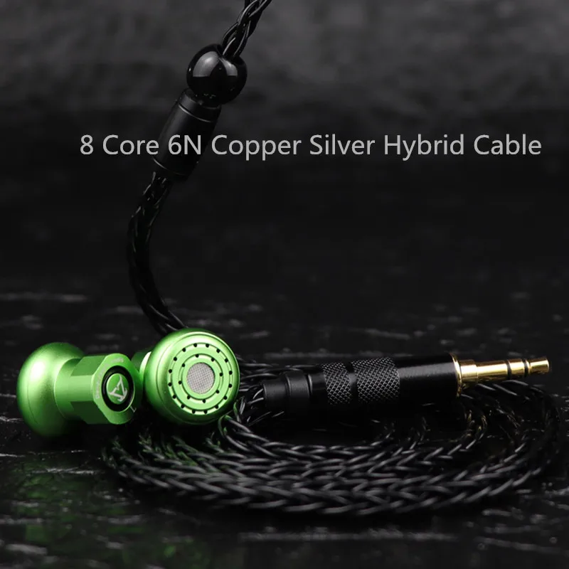 TONEKING Dendroaspis Viridis tres diafragmas dinámicos Metal HIFI auricular división de frecuencia física auriculares con Cable MMCX