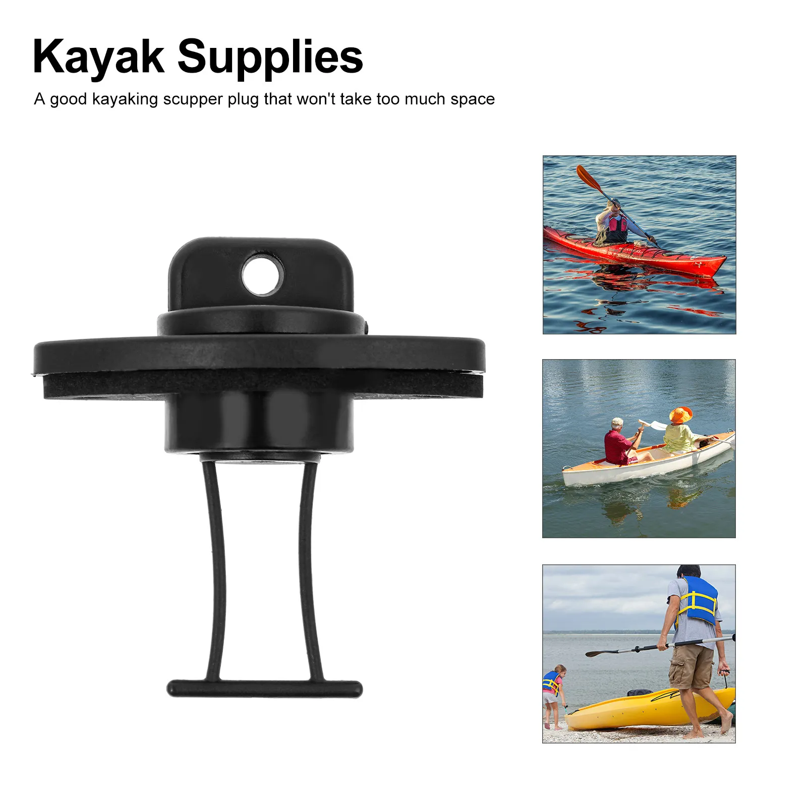 

4Pcs Heavy Duty Kayak Scupper Plug Black Easy Install Waterproof Boat Drain Plugs for Canoe Kayak Drain Hole Stopper Hull