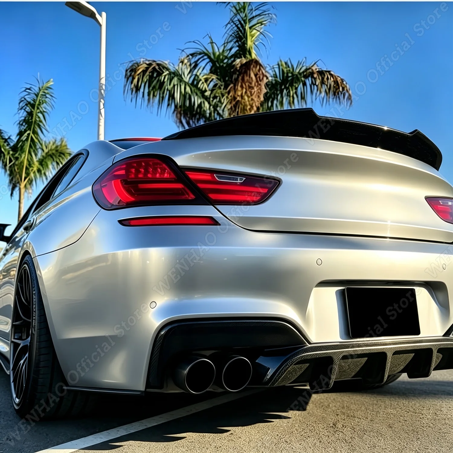 

PSM Style Gloss Black Car Rear Trunk Spoiler Wings For BMW 6 Series F06 F12 F13 2011-2016 Tuning Spoiler Caps Body Kits
