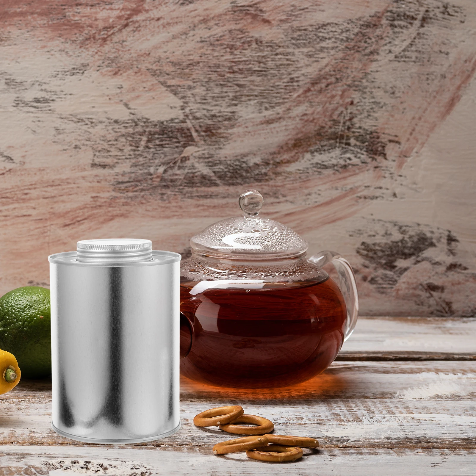 

Airtight Coffee Bean Tin Storage Jar Cute Tea Container Tinplate Canister for Sugar Snacks Dried Foods