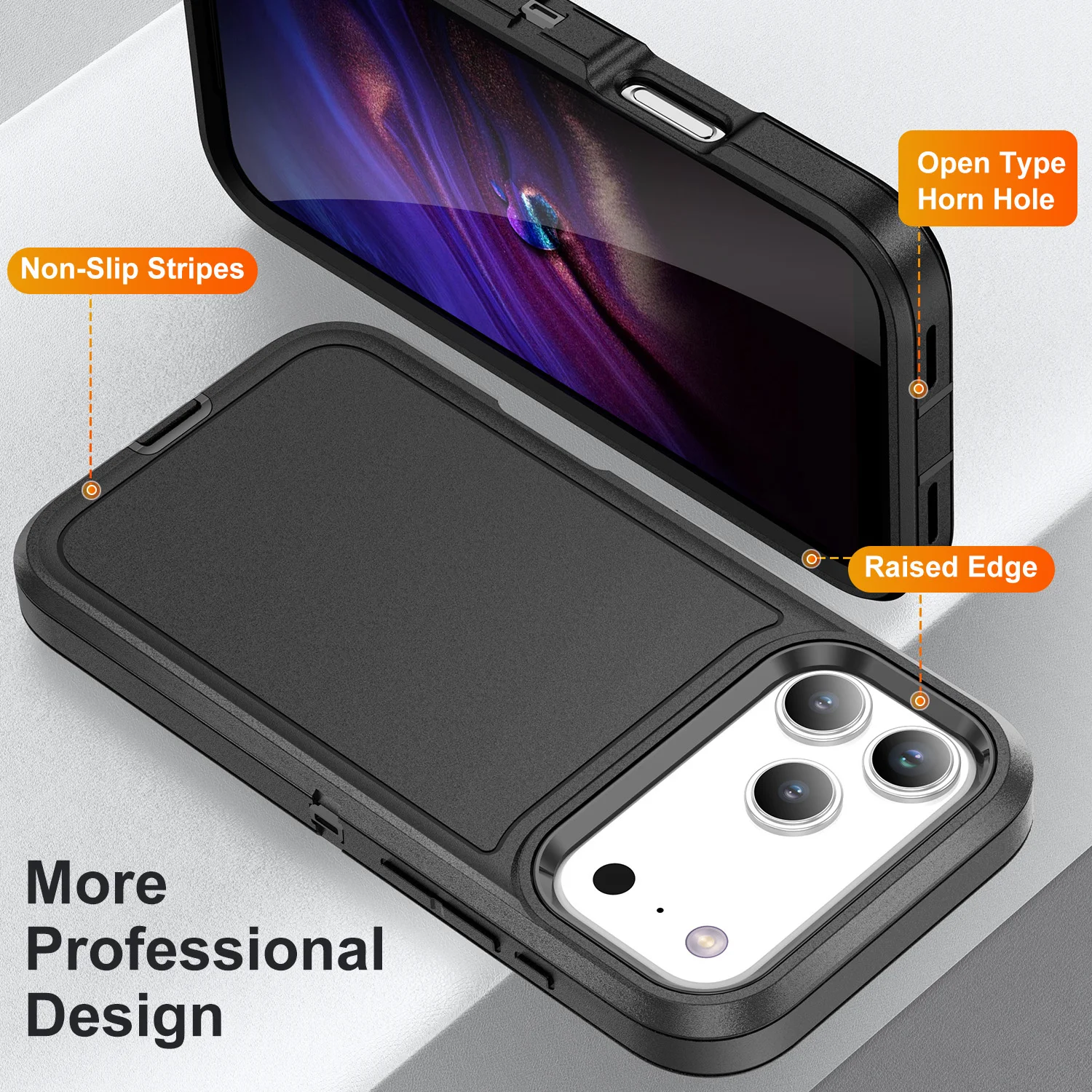 Etui na iPhone'a 17 16 15 14 13 12 11 Pro Max XS XR 8 Plus Wytrzymałe, odporne na wstrząsy, odporne na zarysowania, wytrzymałe, ochronne z pełnym pokryciem — zdjęcie 4