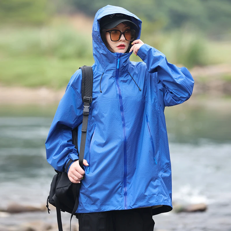 

Spring Autumn Casual Jacket Men/Women Outdoor Waterproof and Windproof Hooded Windbreaker Coats