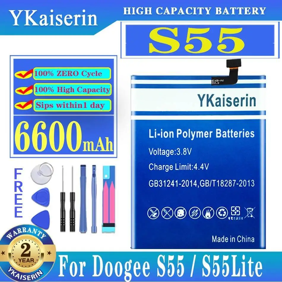 

6600Mah For Doogee S55 Lite Reliable Power Long-Lasting Performance Mobile Phone Battery