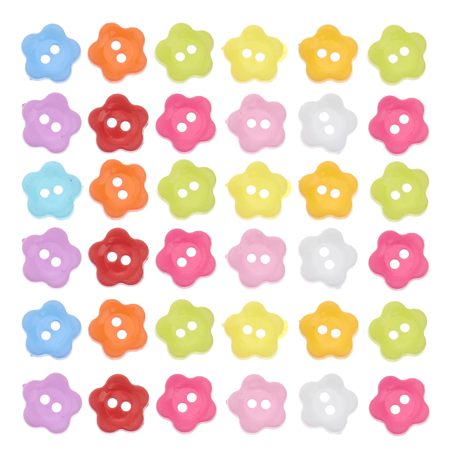 

200Pcs Plum Shape Plastic Flower Buttons Durable Sewing Clothes DIY Buttons Adorable Accessories for Crafts Gifts