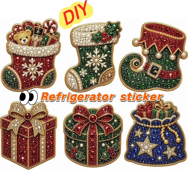 DIY Magic Pumpkin Cat Pearl Diamond Painting Craft Kit Refrigerator Stickers Christmas Refrigerator Stickers Home Decoration