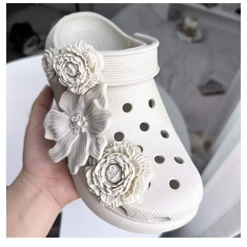 جديد نفخة باقة الأبيض رودودندرون DIY الديكور الساخن بيع أبازيم الأحذية إكسسوارات الأحذية هدايا الحفلات