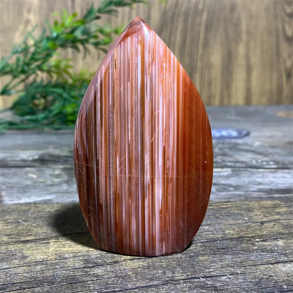 Natural Red Agate Crystal Sardonyx Carnelian Lace Flame Free Form Quartz Stone Carving  High Quality Beauty Home Decoration