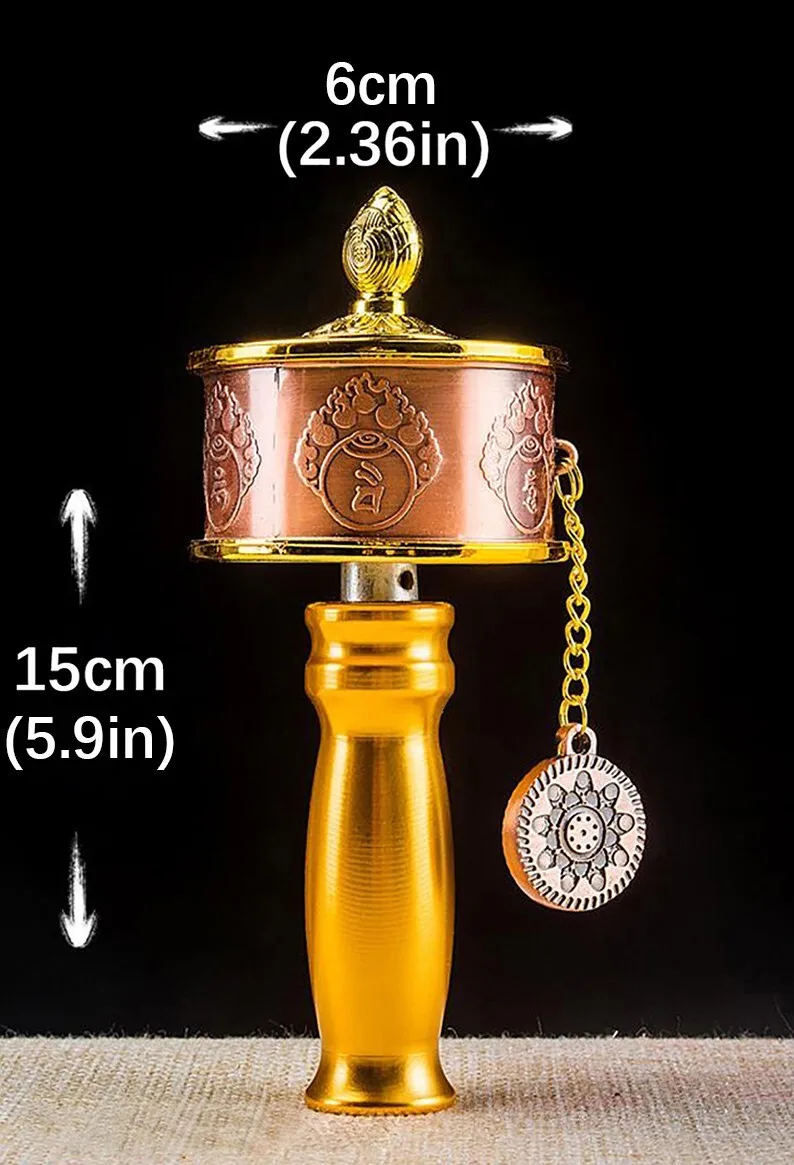 Super Smooth Dual Bearings Copper 6 Words Mantra Hand Buddhist Prayer Wheel