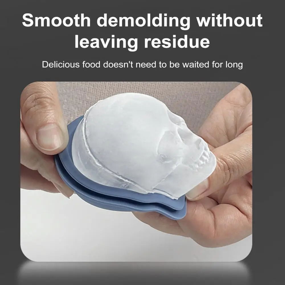 

Silicone Ice Cube Tray Bpa-free Silicone Skull Ice Cube Mold for Whiskey Cocktails Halloween Parties 3d Skull Ice for Juice