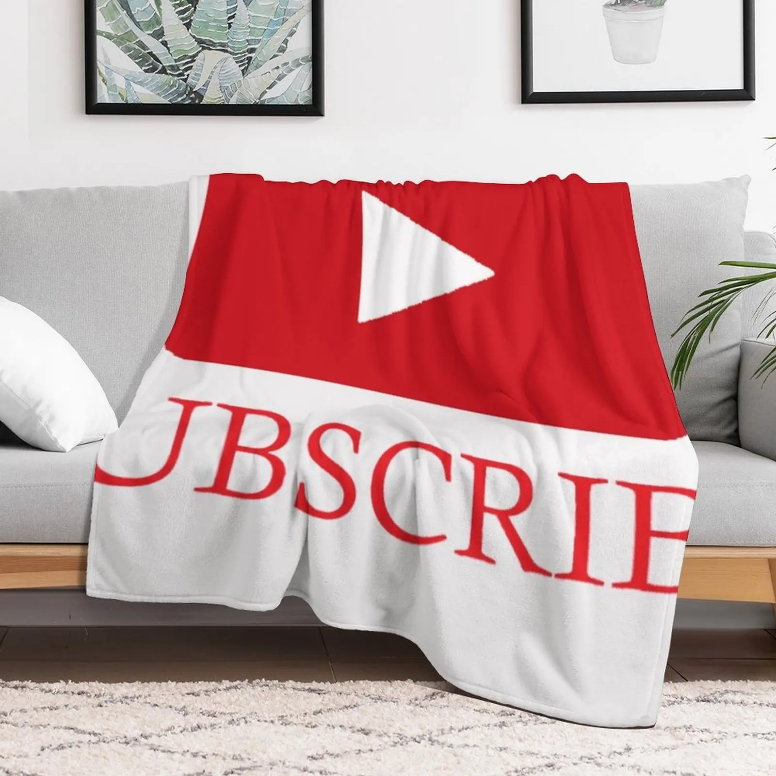 Youtube logo and subscribe button Throw Blanket Beach decorative Bed Polar Blankets