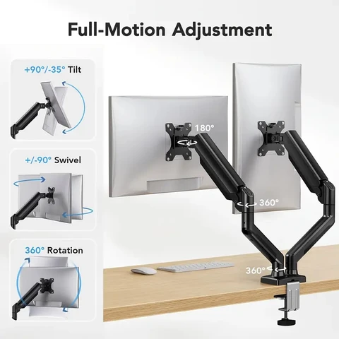 Adjustable Dual Monitor Desk Mount