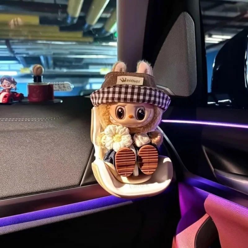 

15cm Labubu V2 Party Theme Toy Car Seat Safety Chair Vehicle Air Outlet Seat Plush Doll Gift For Collectors Trendy Doll Car Seat
